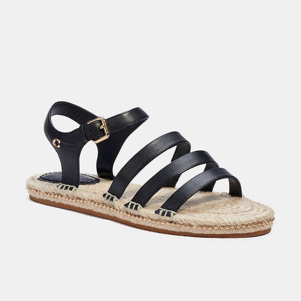 NEW | Coach Shoes | Carissa Black Leather Espadrille